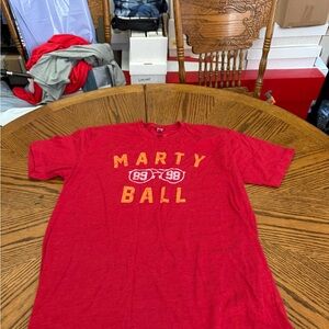 Wonder boy Kansas City Chiefs Marty Ball Red Graphic T-Shirt